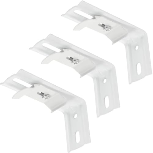 Vertical Blind Mounting Bracket Clips - 3 Pack, 4" White for 1-1/2" Headrail