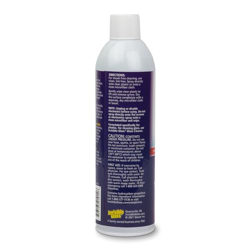 Invisible Glass Clear Plastic Cleaner – Streak-Free Anti-Static 19 oz