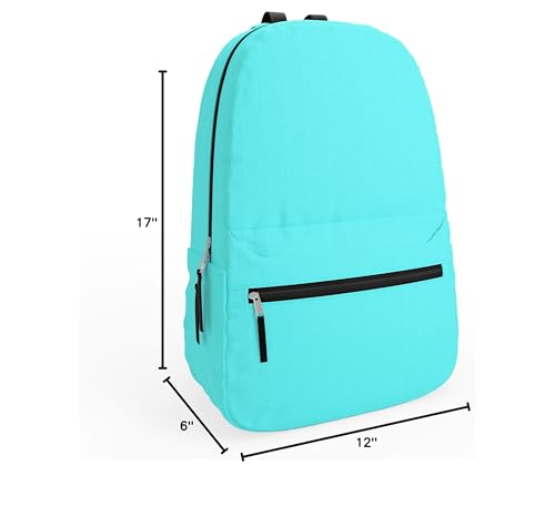 5 Pack Bulk Backpacks, Wholesale 17-Inch Lightweight Bookbags for Kids, Adults, School, Classroom, Travel, Gym Supplies with 1 Large, 1 Small Pocket, Perfect for Events, Corporate Bundles, Mix