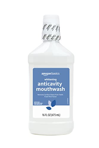 Amazon Basics Whitening Anticavity Mouthwash, Fresh Mint, 16 Fl Oz