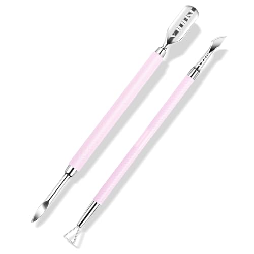 NXJ INFILILA 2Pcs Stainless Steel Cuticle Pusher and Cutter Tool Kit