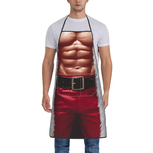 Christmas Men’s Kitchen Apron with Pockets for Cooking & Baking - Men & Women