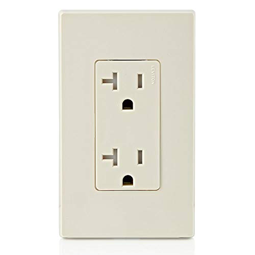 Leviton 20 Amp Decora Tamper-Resistant Duplex Wall Outlet, Light Almond