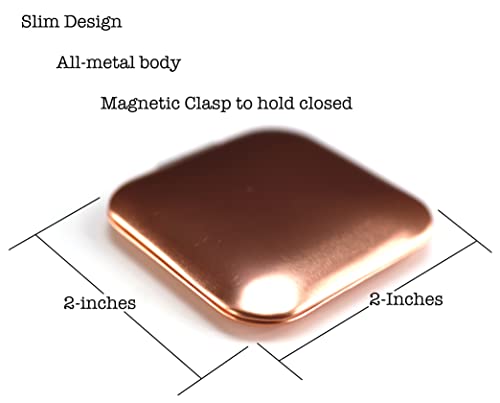 Iconikal Rose Gold Compact Travel Makeup Mirror 2-Pack