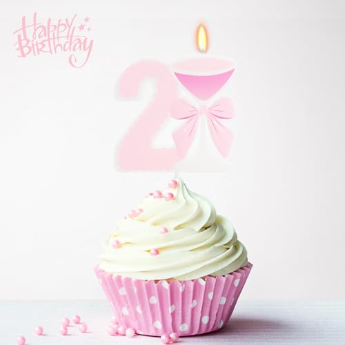 Pink Goblet Number 21 Candle - 21st Birthday Decoration