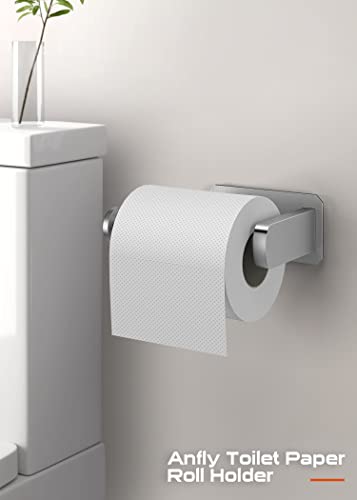 Anfly Brushed Nickel RV Toilet Paper Holder with Hooks