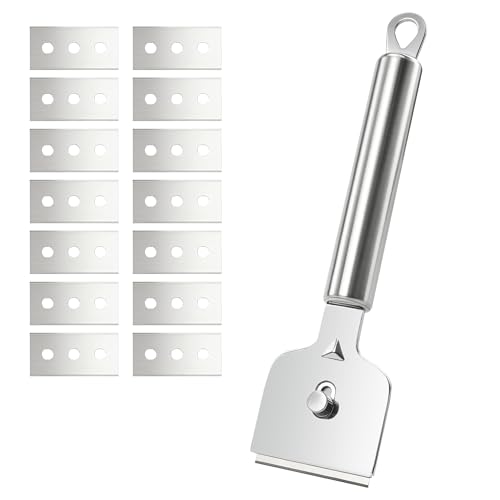 BlingKingdom Ceramic Hob Scraper with 14 Replacement Heads - Easy Stain & Burnt Food Removal