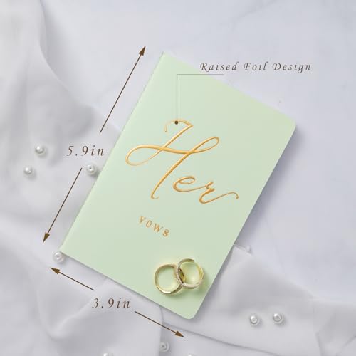 Elegant Wedding Vow Books His and Hers in Gold Foil - 5.5" x 3.9"