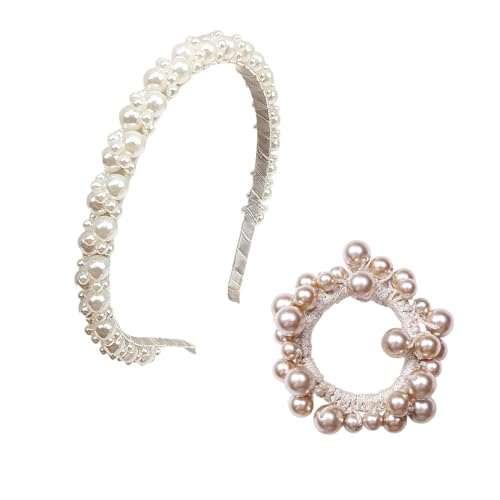 Pearl Headband and Hair Tie Set Elegant Wedding Hair Accessories