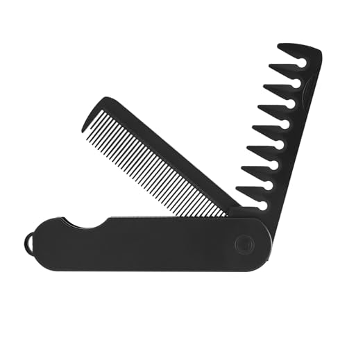 QIYUDA Folding Pocket Hair Comb for Men - 2-in-1 Fine & Wide Tooth