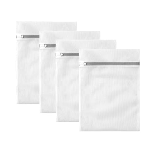 Durable Mesh Laundry Bags with Zipper - 4 Multi-Size Organizers