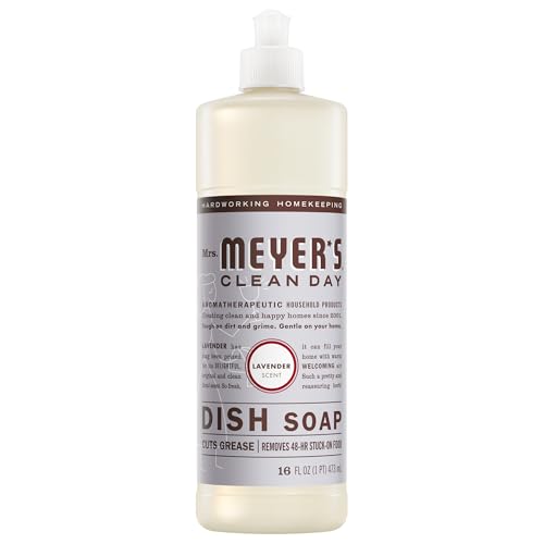 Mrs. Meyer's Lavender Liquid Dish Soap 16 Oz - Grease-Cutting & Gentle Scented
