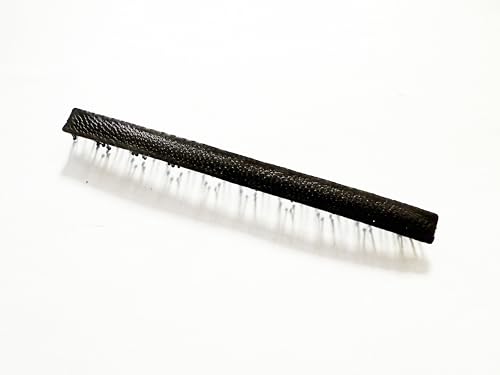 KAMIPITA No-Bend Hair Clips Set of 2 - Faux Leather Brown Japanese Velour Ribbon Clip for Crease-Free Styling