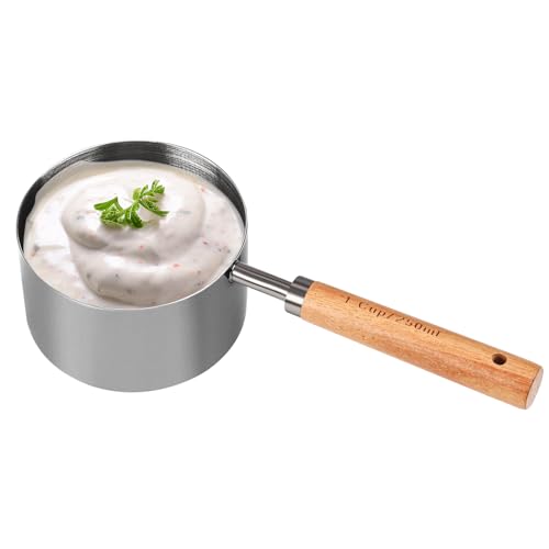 Malmo 250ml Stainless Steel Measuring Cup with Walnut Wooden Handle