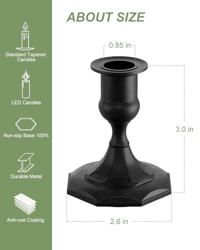 Modern Black Taper Candle Holders - Set of 2 by Viuieyid
