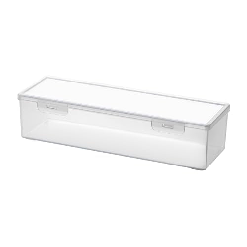 Vidifor Clear Art & Craft Storage Organizer with Lid - Small Stackable Container for Makeup, Paint Brushes, Tools, Straws, Crayons (1 Pack)