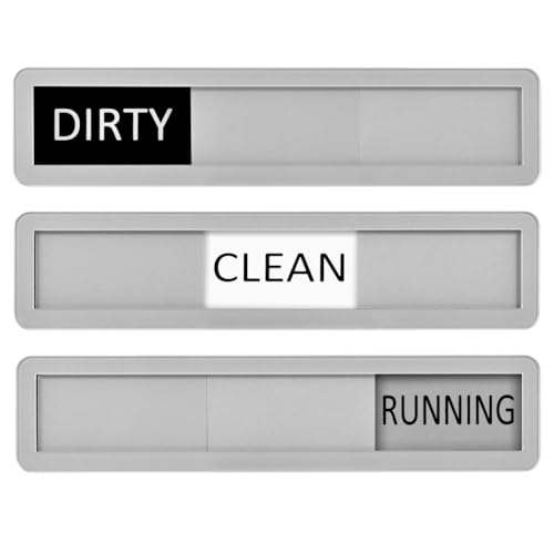 Kichwit Dishwasher Magnet Sign - Clean Dirty Running Indicator, Silver/Gray