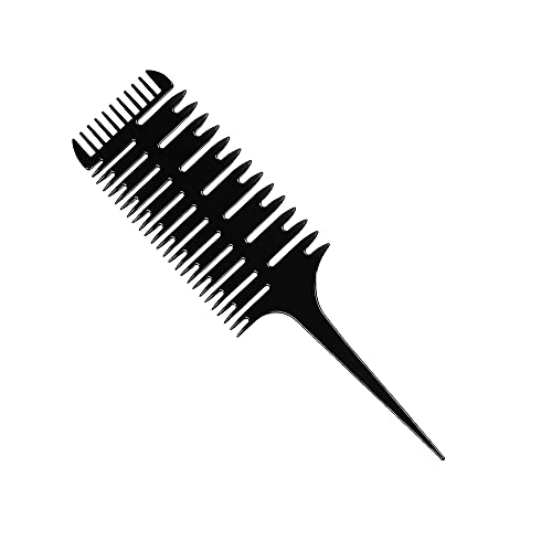Professional 3-Way Hair Weaving and Sectioning Comb for Highlighting