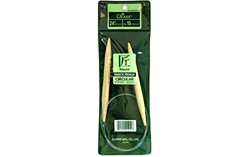Clover Bamboo Circular Knitting Needles, Size 15 (10mm), 24 Inch