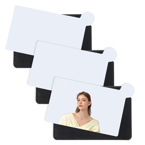 ElevateTech Pocket Mirror 3 Pcs Unbreakable Stainless Steel Credit Card Compact