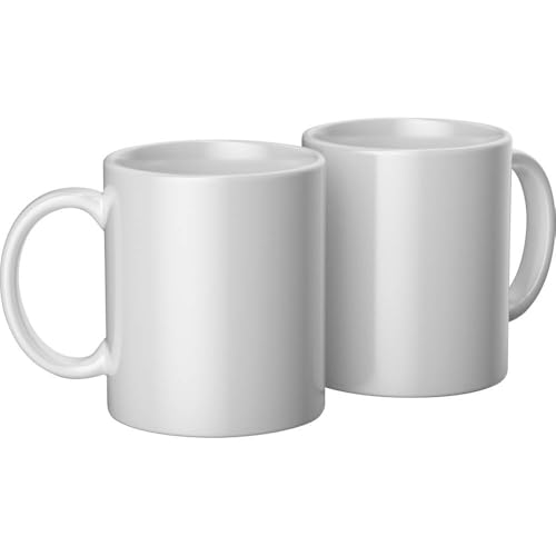 Cricut Beveled Blank Mug 12oz Set of 2 White Sublimation Coffee Cups