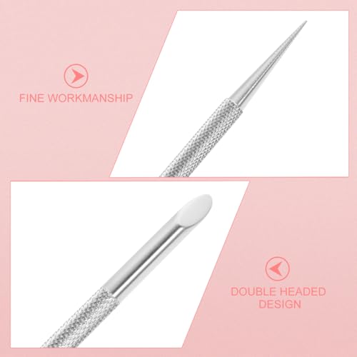 TOVINANNA Stainless Steel Cuticle Pusher Set, 2-Piece Manicure Tool