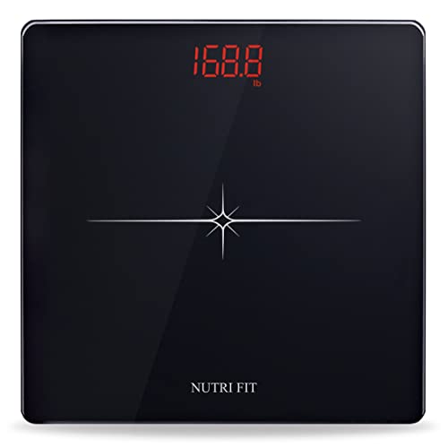 NUTRI FIT Digital Body Weight Scale - Precision Bathroom Scale, Black