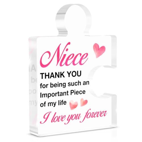 Acrylic Puzzle Piece Desk Sign - Thoughtful Niece Gift