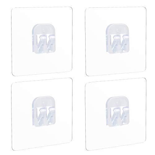 YeeBeny Transparent Corner Shower Caddy Adhesive Hooks 4 Pack for Bathroom
