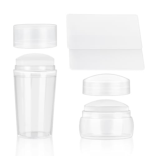 YOLCAR Dual-Size Silicone Nail Stamper Set with Scrapers for French Tip Art