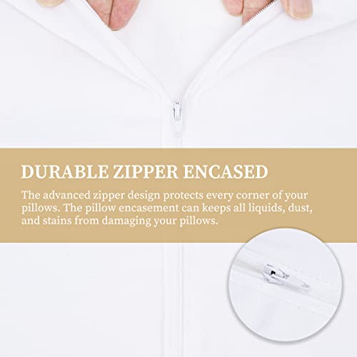 Standard Cotton Waterproof Pillow Protector with Zipper - 2 Pack