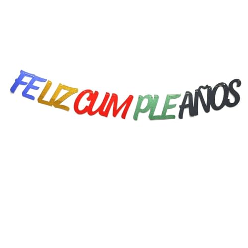 Feliz Cumpleaños Spanish Birthday Banner - Multicolor Glitter Party Bunting