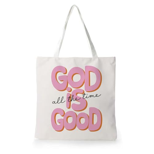 God Preppy Coquette Pink Tote Bag - Trendy Reusable Canvas Bag
