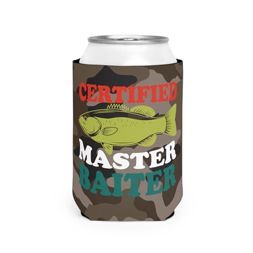 Certified Master Baiter Can Sleeve | Funny Collapsible Cooler for Beer & Soda