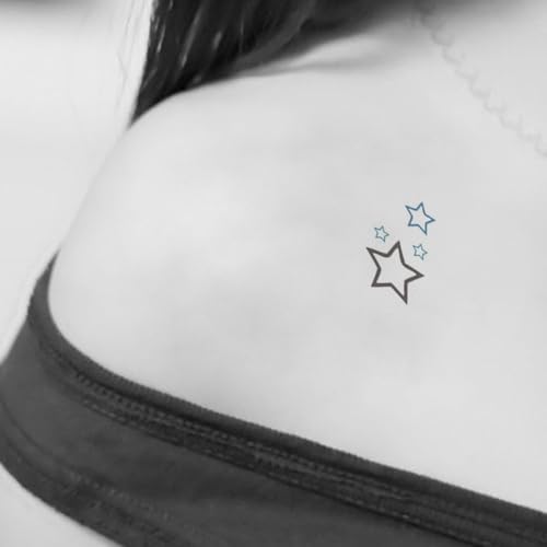 Black Moon & Stars Temporary Tattoos - 6 Sheets Waterproof Body Art