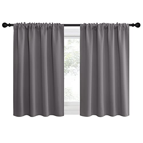NICETOWN Grey Blackout Curtains 42" W x 36" L - 2 Panels