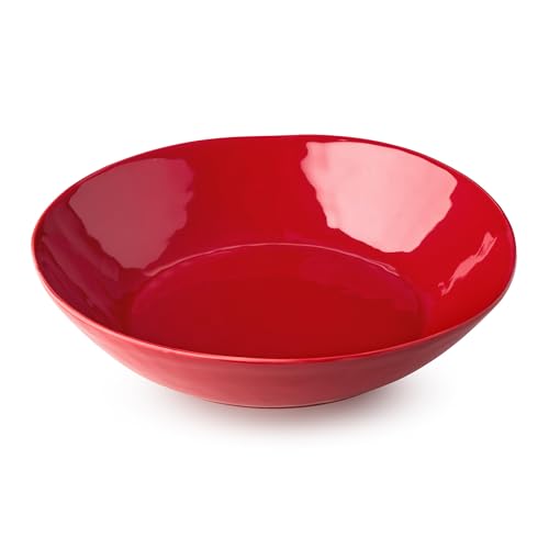 Festive Red Stoneware Serving Bowl for Christmas Entertaining – Dishwasher & Microwave Safe