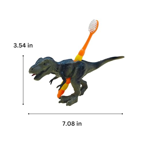 Tyrannosaurus Toothbrush Holder - Fun Green Dinosaur Bathroom Organizer