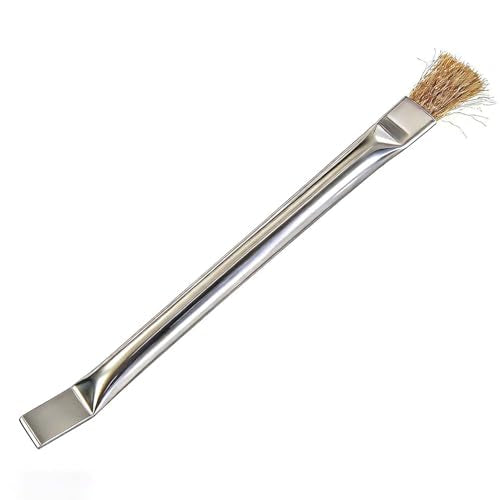 Pellet Stove Cleaning Brush with Scraper - 10" Long Handle for Ash Clean-Out