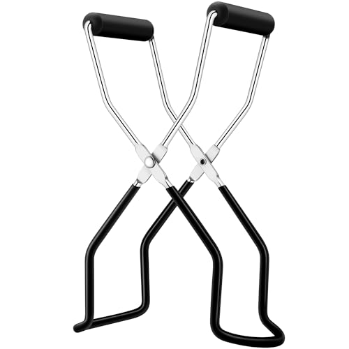 Black Heavy Duty Canning Tongs - Sturdy Stainless Steel Jar Lifter