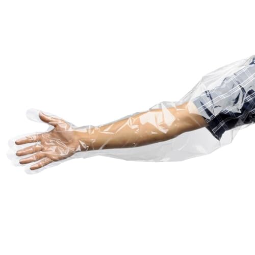 50pcs Disposable Long Plastic Veterinary Gloves - 35" Full Arm Protection