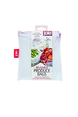 Joie Reusable Produce Bags, Nylon Mesh Grocery Storage Set - 5 Piece
