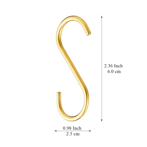 Evanda Gold S Hooks - 30 Pack Heavy Duty Stainless Steel Hanging Hooks