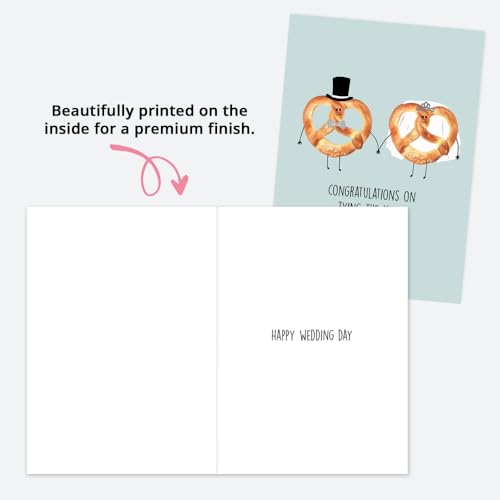 Funny Wedding Card - Tying the Knot Pretzel Design by Dotty about Paper