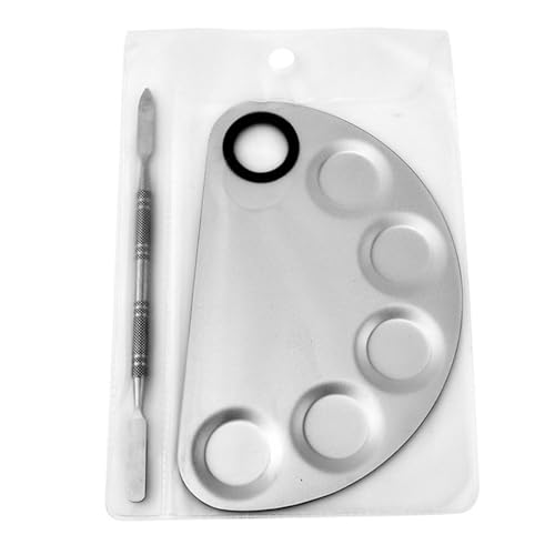 Stainless Steel Makeup Mixing Palette and Spatula Set for Cosmetics