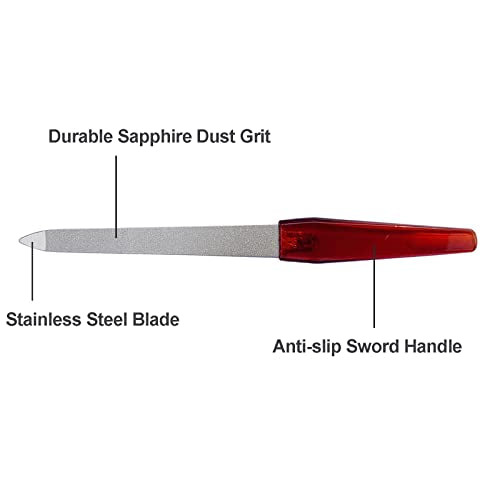 AhaTopia Stainless Steel Metal Nail Files 6-Pack with Pointed Tip