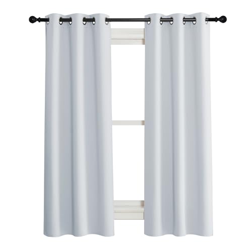 NICETOWN Blackout Curtain - Cloud Grey Thermal Insulated Grommet Panel, 34x72