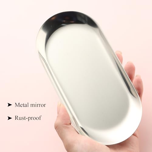 FSpronail Stainless Steel Nail Art Storage Tray & Jewelry Organizer