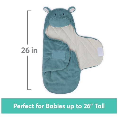 GUND Baby Oh So Snuggly Hippo Blanket Wrap, Plush Hooded Baby Blanket Wrap for Newborns, Blue/Cream, 26¡±