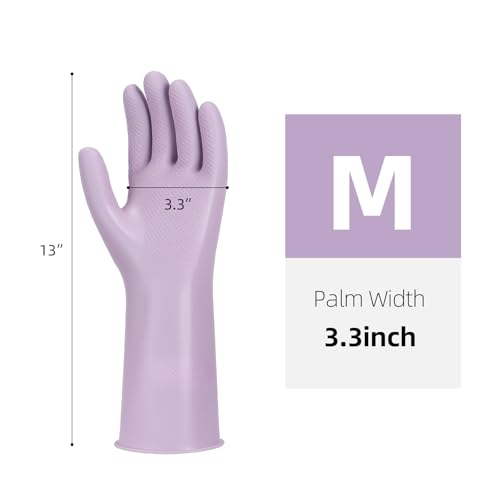 LoveBB Reusable Rubber Cleaning Gloves - Non-Slip Dishwashing Set, 6 Pairs